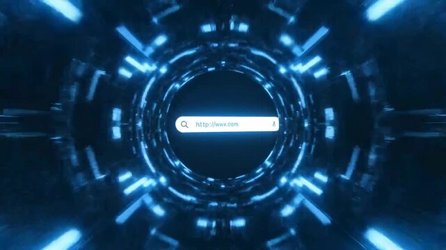 Internet Search Bar Abstract Tunnel Portal Digital Data Speed