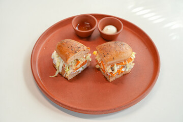 Healthy Sandwich Served with Dipping Sauce