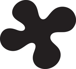 black blob shape silhouette vector set with organic rounded forms, editable stroke design for graphic composition,