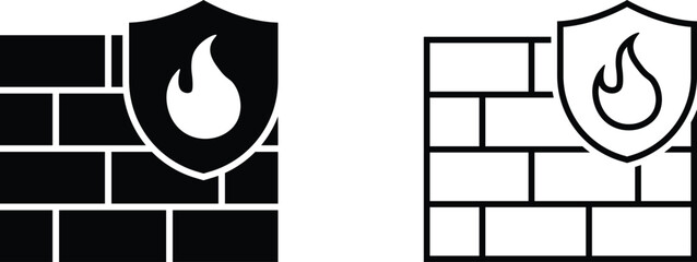 Cybersecurity Firewall Protection System Icons