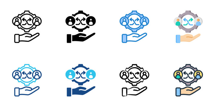 Change Management icon set multiple style vector collection 
