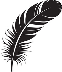 Fototapeta premium Elegant black feather vector illustration avian plumage graphic element isolated