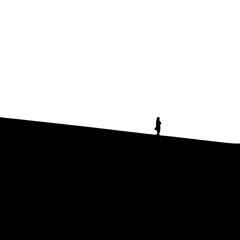 silhouette of a man, walking alone women, walking alone men