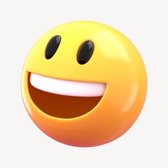 3D smiling face emoticon illustration