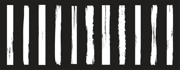 Set of chalk brush lines. Hand drawn grunge lines on chalkboard background can be used as art brushes. Vector illustration.