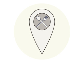 Location icon. Restaurant icon design. Simple vector icon. Vector illustration.