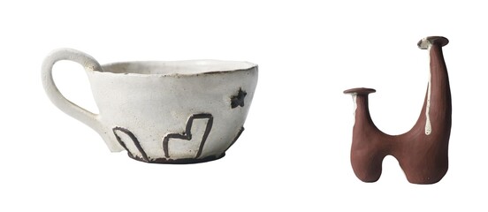 Unique craftsmanship in ceramic bowls and sculptures contemporary art collection display