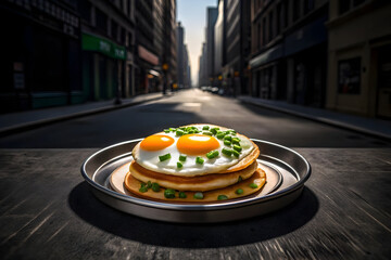 sandwich on the street at night