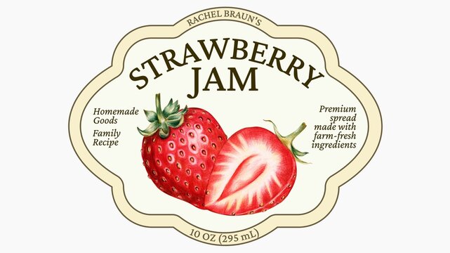 Strawberry jam label template