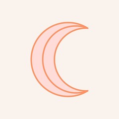 Simple crescent moon, celestial line art design