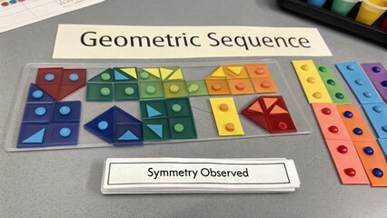 Colorful Geometric Shapes for Educational Activities in Classroom Setting with Focus on Symmetry and Sequences
