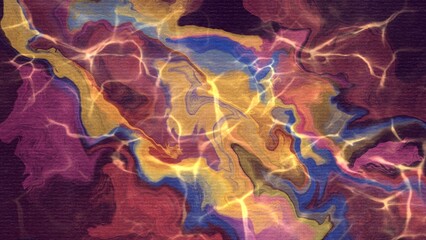 Obraz premium Dark molten marble effect with glowing gold liquid patterns and dramatic fiery color texture. water color style