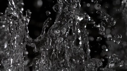 Captivating close-up of water splashing and creating beautiful patterns in slow motion - Powered by Adobe