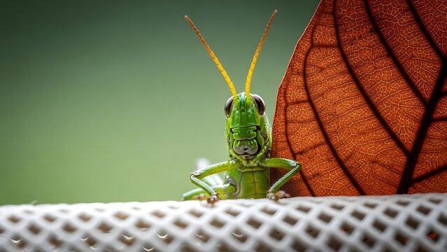 grasshopper on a leaf