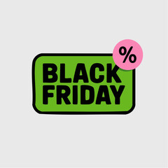 Black Friday Sale Discount Percentage Icon.