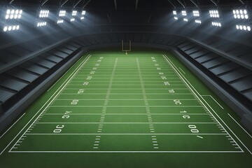 Experience the thrill with this vibrant football field, perfect for sports marketing, game day promotions, or captivating sports content creation on a grand scale