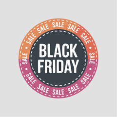 Black Friday Sale Promotional Circular Badge.