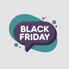 Black Friday Sale Speech Bubble Banner.