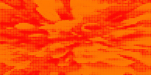 Dots halftone orange color pattern gradient texture with technology digital background. Dots pop art comics with summer background.