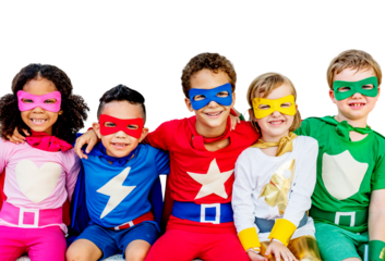 Superhero kids png element, transparent background