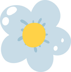 Pastel Blue Flower Graphic