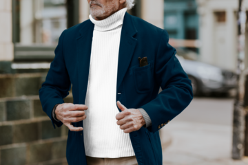 Woolen sweater png mockup in blazer, transparent design