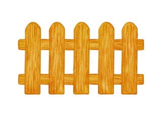 watercolor wooden fence illustration 