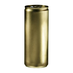 Golden aluminium soda can with copyspace