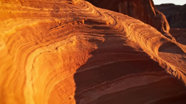 Vivid Canyon Textures: The sun paints intricate patterns onto the sandstone cliffs of a desert canyon, showcasing a symphony of natural formations.
