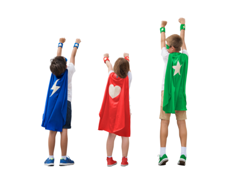 Png Superhero kids, transparent background