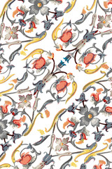 Colorful floral patterned background design element