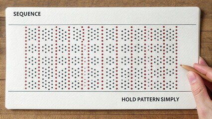 Identification of Patterns and Sequences in a Colored Dot Arrangement for Visual Learning and Cognitive Exercises