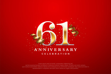 61st anniversary celebration, vector premium elegant and luxurious design. Premium vector background for greeting and celebration.