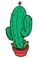 Green saguaro cactus design element