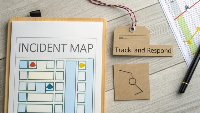 Incident Map with Track and Respond Tag for Emergency Management Unit and Strategic Planning Tools - Powered by Adobe