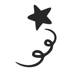 Naklejka premium Handdrawn swirling star trail doodle