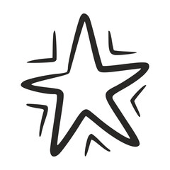 Handdrawn bold star outline sketch
