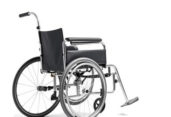 Fototapeta premium Medical wheelchair isolated on white background, white background, chrome