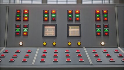 Control panel featuring various buttons and indicators for operation and monitoring.