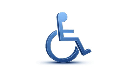 Blue accessible parking sign icon with wheelchair symbol for disabled person