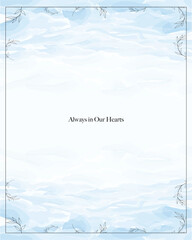 Sky blue background for funeral card.