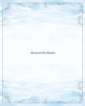 Sky blue background for funeral card.