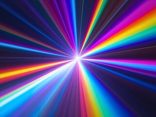 Dynamic abstract rainbow light streaks radiating at high speed for modern technology or futuristic concept design assets