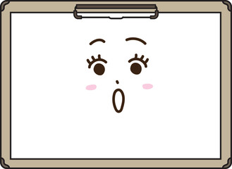 驚いた表情のバインダー・署名板キャラクター