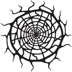 Fototapeta premium Black abstract spiderweb graphic design white