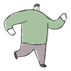 Cute running man png doodle icon
