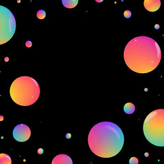 Multicolor Bubble Artwork on Textured Dark Surface