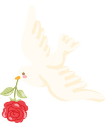 Dove With Rose Graphic