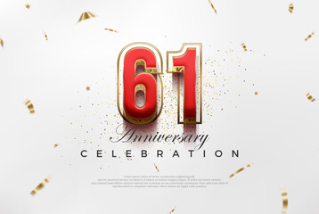 Modern vector 61st anniversary design. with modern luxury design concept. Premium vector background for greeting and celebration.