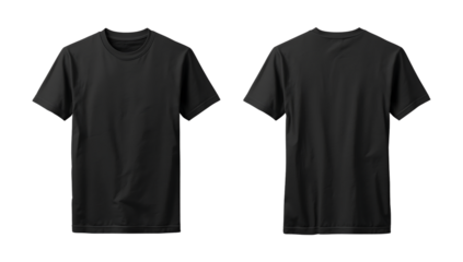 Black Tshirt Front and Back Mockup
